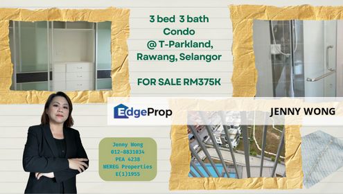 SALE: 3Bed 3Bath Condo With Lake View @ T-Parkland, Rawang, Selangor, Selangor, Rawang