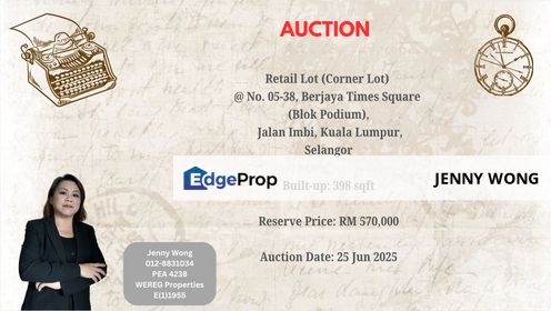 AUCTION: Retail Lot (Corner Lot) @ Berjaya Times Square, KL City Centre, Kuala Lumpur, KL City