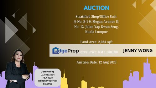 AUCTION: Stratified Shop / Office Unit @ Megan Avenue II, Kuala Lumpur, Kuala Lumpur, KL City