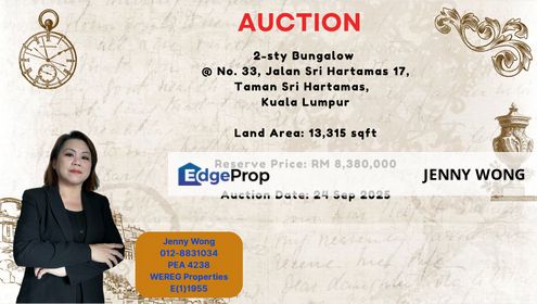 Taman Sri Hartamas Kuala Lumpur 2-sty Bungalow For Auction, Kuala Lumpur, Sri Hartamas 