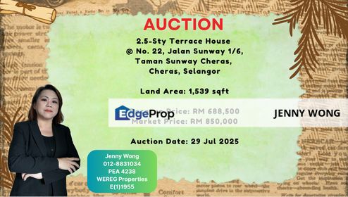 Taman Sunway Cheras @ Cheras Selangor 2.5-sty Terrace House For Auction, Selangor, Cheras