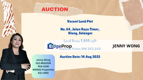 Jalan Raya Timor Klang Selangor Vacant Land Plot For Auction, Selangor, Klang