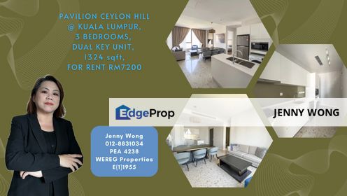 Pavilion Ceylon Bukit Bintang Kuala Lumpur Serviced Apartment 3 Bedrooms 1324 sqft For Rent, Kuala Lumpur, Bukit Bintang