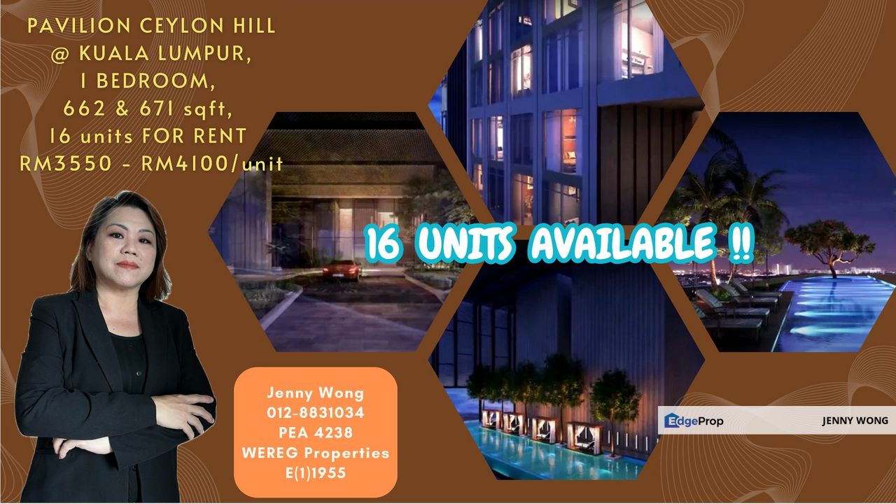 Pavilion Ceylon Hill Bukit Bintang Kuala Lumpur Serviced Apartments (16 Units Available) 1 Bedroom 662 sqft And 671 sqft, Kuala Lumpur, Bukit Bintang