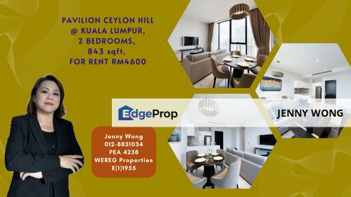 Pavilion Ceylon Hill Bukit Bintang Kuala Lumpur Serviced Apartment 2 Bedrooms 843 sqft For Rent, Kuala Lumpur, Bukit Bintang