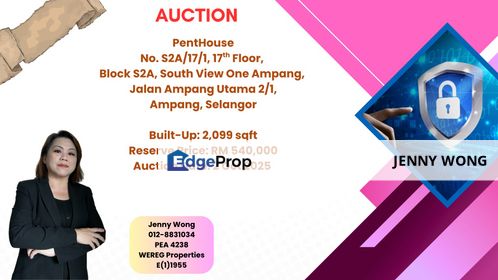 South View One Ampang, Ampang, Selangor, Penthouse For Auction, Selangor, Ampang