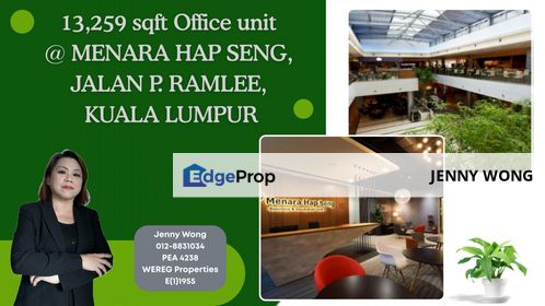 Menara Hap Seng, KLCC, Kuala Lumpur, 13259 sqft Office @ Lvl 16 For Rent, Kuala Lumpur, KLCC