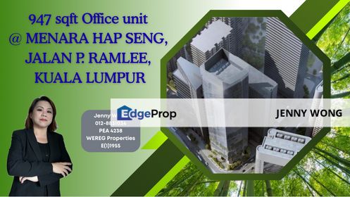 Menara Hap Seng, KLCC, Kuala Lumpur, 947 sqft Office @ Lvl 11 For Rent, Kuala Lumpur, KLCC