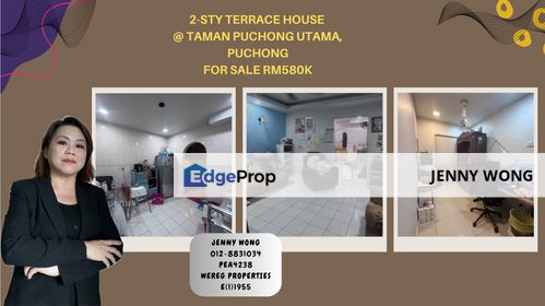 Taman Puchong Utama, Puchong, 2-sty Terrace House For Sale, Selangor, Puchong