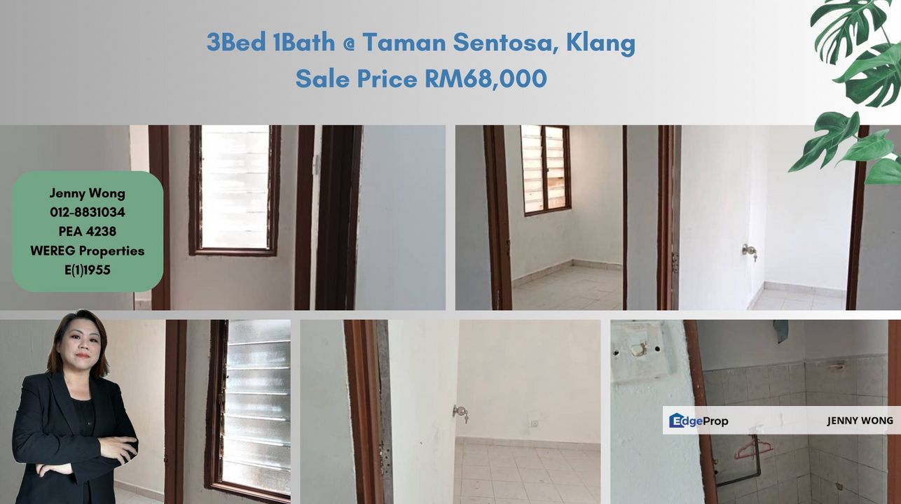 Taman Sentosa Klang Selangor 3 Bed 1 Bath Shop Apartment For Sale, Selangor, Klang