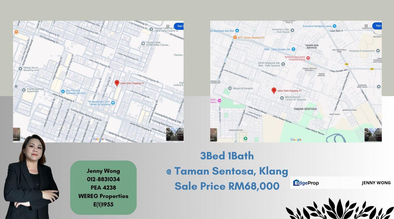Taman Sentosa Klang Selangor 3 Bed 1 Bath Shop Apartment For Sale, Selangor, Klang