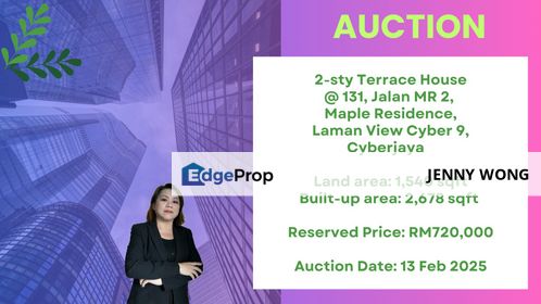 AUCTION: 2-sty Terrace House @ Maple Residence, Laman View Cyber 9, Cyberjaya, Selangor, Cyberjaya