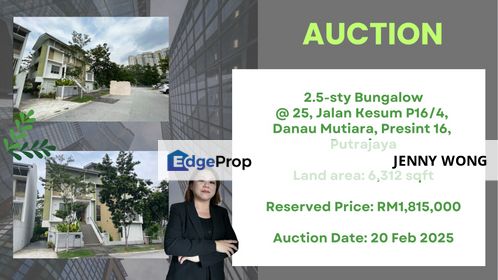 AUCTION: 2.5-sty Bungalow @ Danau Mutiara, Presint 16, Putrajaya , Selangor, Putrajaya