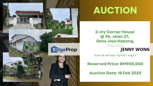 AUCTION: 2-sty Corner House @ Desa Jaya Kepong, Kepong, Selangor, Kepong