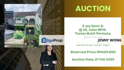 AUCTION: 2-sty Terrace House @ Tmn Bukit Permata, Batu Caves, Selangor, Batu Caves 