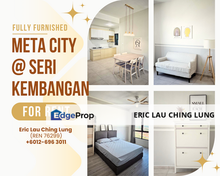 Meta City For Rent (Brand New) Seri Kembangan ✨ 2 Carpark + Near MRT Station [Fully Furnished] , Selangor, Seri Kembangan