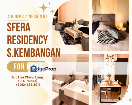 Sfera Residency Seri Kembangan, Selangor | 4 Rooms 2 Carpark + Near MRT [Fully Furnished], Selangor, Seri Kembangan
