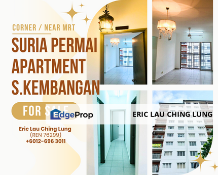 Suria Permai Apartment Seri Kembangan For Sale ✨ Near MRT [Corner Unit], Selangor, Puchong South