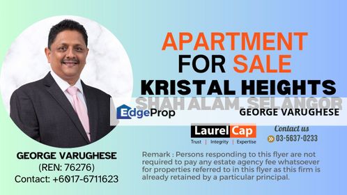 For Sale: Kristal Heights Apartment Shah Alam Seksyen 7, Selangor, Shah Alam