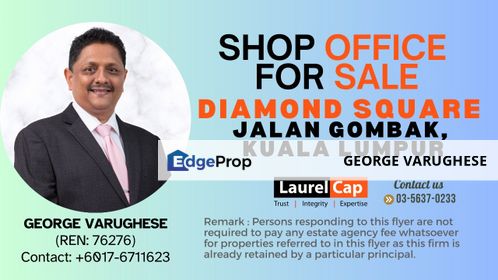 For Sale: Freehold Shop Office at Diamond Square, Jalan Gombak, Kuala Lumpur, Setapak