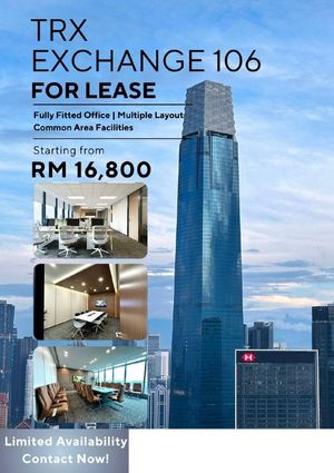 Grade A Office Tower TRX Tun Razak Exchange 106 Office for Rental @RM16 ...