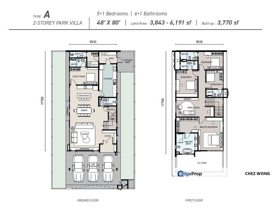 Freesia Residence: Spacious 2 Storey Park Villa with 48 x 80 Land Size Size For Sale in Tropicana Aman, Selangor, Telok Panglima Garang