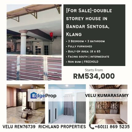 [For Sale] Freehold & Fully Furnished 2-Storey House in Taman Mewah 3 !!!, Selangor, Klang