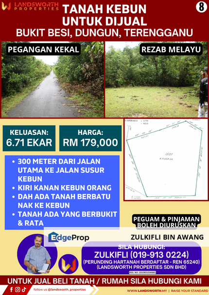 TANAH KEBUN UNTUK DIJUAL DI BUKIT BESI, DUNGUN, TERENGGANU, Terengganu, Dungun