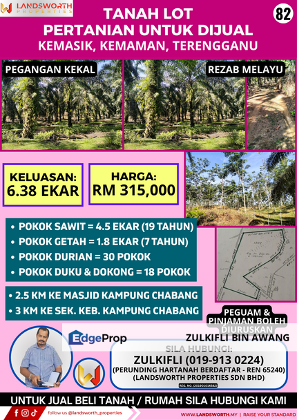 TANAH LOT PERTANIAN UNTUK DIJUAL DI KEMASIK, KEMAMAN, TERENGGANU, Terengganu, Kemasik