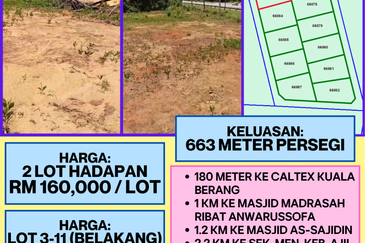 11 LOT TANAH PERUMAHAN UNTUK DIJUAL DI JALAN UTAMA KUALA BERANG, HULU TERENGGANU, TERENGGANU