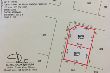 2 LOT TANAH SEMI D (CORNER LOT) UNTUK DIJUAL DI JALAN JASA, KAMPUNG KUBANG KURUS, (BELAKANG SURAU KUBANG KURUS), CHUKAI, KEMAMAN, TERENGGANU