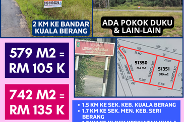 2 LOT TANAH PERUMAHAN UNTUK DIJUAL DI LORONG PERMATA 8, TAMAN PERMINT PERMATA, KUALA BERANG, TERENGGANU