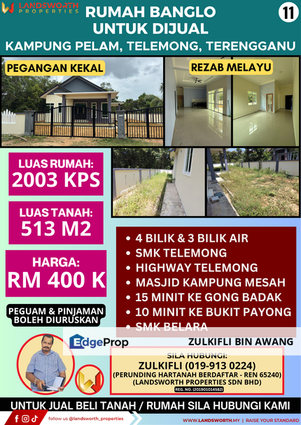 RUMAH BANGLO UNTUK DIJUAL DI KAMPUNG PELAM, TELEMONG, TERENGGANU, Terengganu, Hulu Terengganu