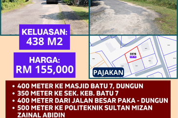 TANAH LOT PERUMAHAN UNTUK DIJUAL DI LORONG SAIDINA ABU BAKAR ASSIDDIQ 5, KAMPUNG BATU 7, SURA, DUNGUN, TERENGGANU