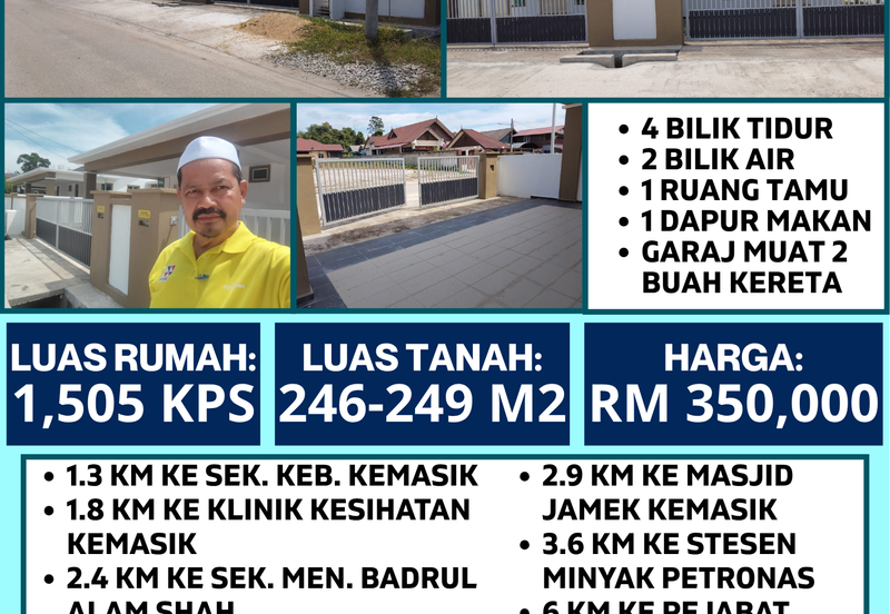 4 UNIT SEMI D UNTUK DIJUAL DI JALAN MELOR 2, KEMASIK, KEMAMAN, TERENGGANU
