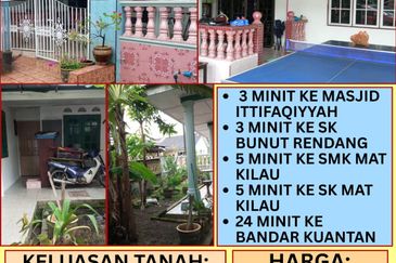 RUMAH SEMI D UNTUK DIJUAL DI TAMAN SERI INDERAPURA, KUANTAN, PAHANG