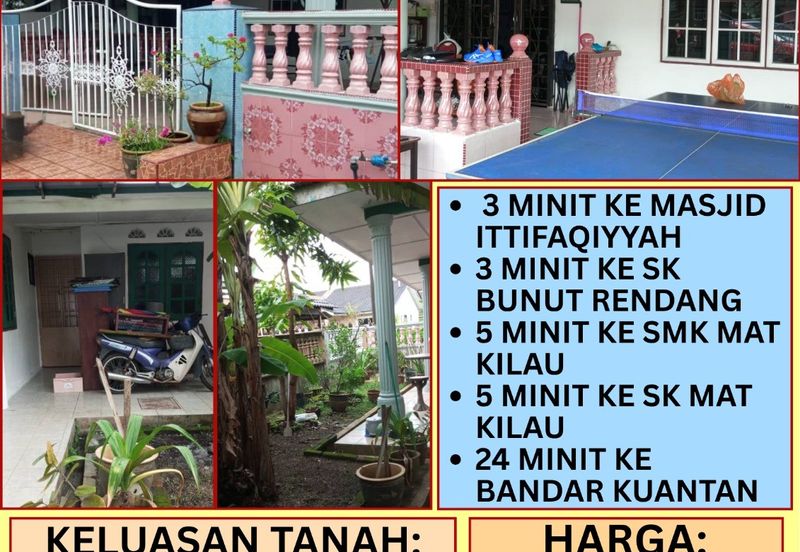 RUMAH SEMI D UNTUK DIJUAL DI TAMAN SERI INDERAPURA, KUANTAN, PAHANG