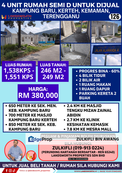 4 UNIT RUMAH SEMI D UNTUK DIJUAL DI KAMPUNG BARU, KERTEH, KEMAMAN, TERENGGANU, Terengganu, Kerteh