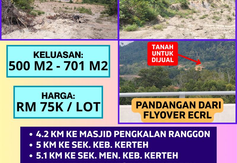 20 LOT TANAH PERUMAHAN UNTUK DIJUAL DI BELAKANG PERUMAHAN DAMANSARA, JALAN LAPANGAN TERBANG KERTEH, KEMAMAN, TERENGGANU