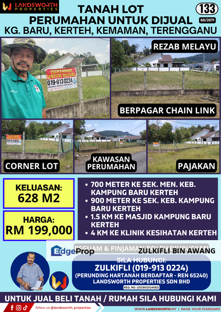 TANAH LOT PERUMAHAN UNTUK DIJUAL DI KAMPUNG BARU, KERTEH, KEMAMAN, TERENGGANU, Terengganu, Kerteh