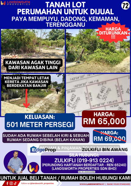 TANAH LOT PERUMAHAN UNTUK DIJUAL DI PAYA MEMPUYU, DADONG, KEMAMAN, TERENGGANU, Terengganu, Kemaman