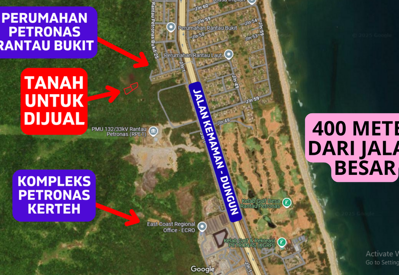 2 LOT TANAH PERUMAHAN UNTUK DIJUAL BERDEKATAN KOMPLEKS PETRONAS KERTEH / PERUMAHAN PETRONAS RANTAU BUKIT, KERTEH, KEMAMAN, TERENGGANU