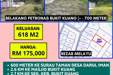 TANAH PERUMAHAN LOT KE-5 UNTUK DIJUAL DI JALAN TANJUNG 4, TAMAN DESA DARUL IMAN, BUKIT KUANG, KEMAMAN, TERENGGANU