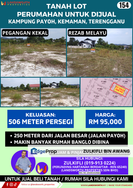 TANAH LOT PERUMAHAN UNTUK DIJUAL DI KAMPUNG PAYOH, KIJAL, KEMAMAN, TERENGGANU, Terengganu, Kijal