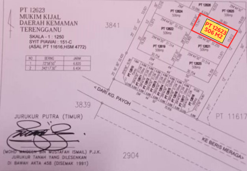 TANAH LOT PERUMAHAN UNTUK DIJUAL DI KAMPUNG PAYOH, KIJAL, KEMAMAN, TERENGGANU