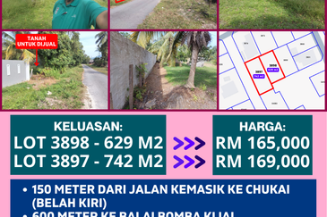 2 LOT TANAH PERUMAHAN UNTUK DIJUAL DI MERAGA BERIS, KIJAL, KEMAMAN, TERENGGANU