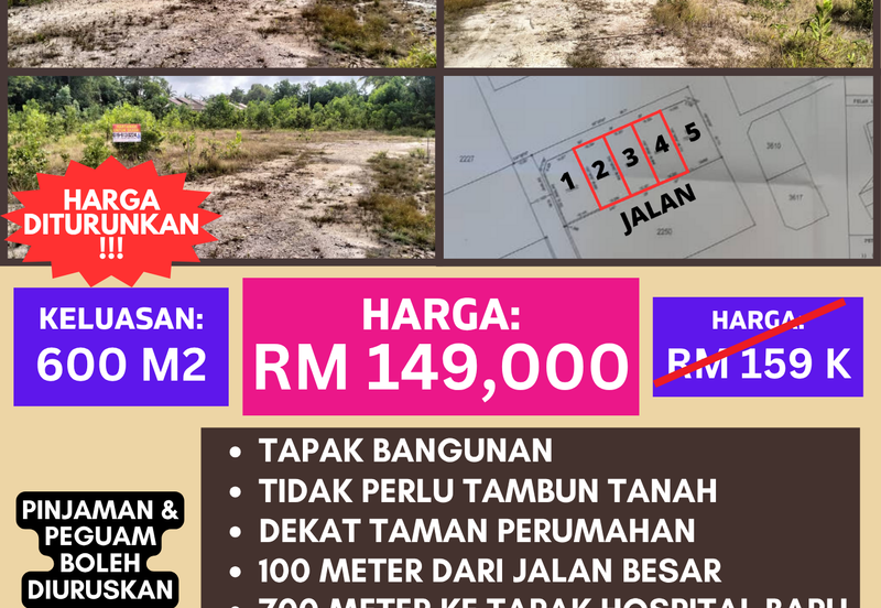 3 LOT TANAH PERUMAHAN UNTUK DIJUAL DI 200 METER DARI TRAFFIC LIGHT BERIS MERAGA KE TITIAN BERAYUN, KIJAL, KEMAMAN, TERENGGANU
