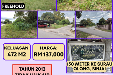 TANAH LOT PERUMAHAN UNTUK DIJUAL DI JALAN OLONG 1, BINJAI, KEMAMAN, TERENGGANU