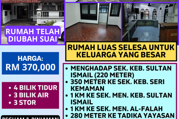 RUMAH TERES 2 TINGKAT UNTUK DIJUAL DI LOT 144, LORONG 4, KEMAMAN, TERENGGANU