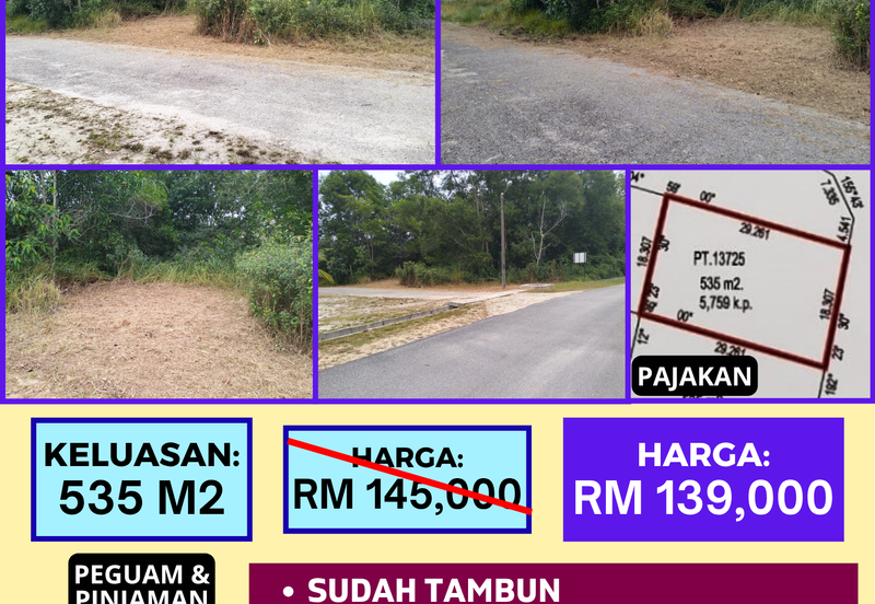 TANAH LOT PERUMAHAN UNTUK DIJUAL DI KAMPUNG BUKIT ALI, JALAN SRI NILAM 2/3B, CHUKAI, KEMAMAN, TERENGGANU